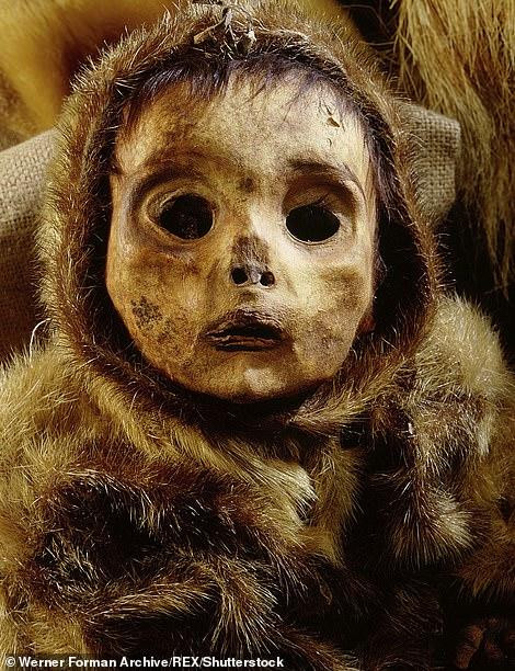 Sự thật đau lòng đằng sau xác ướp gia đình 8 người còn nguyên vẹn ảnh 2 Thi thể em bé được bọc trong áo lông dày.