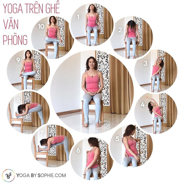 10 động tác yoga trên ghế cho dân văn phòng