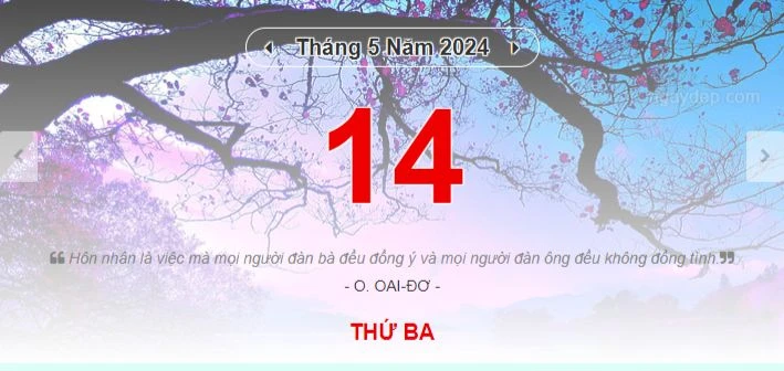 Lịch âm hôm nay - Xem lịch âm ngày 14/5