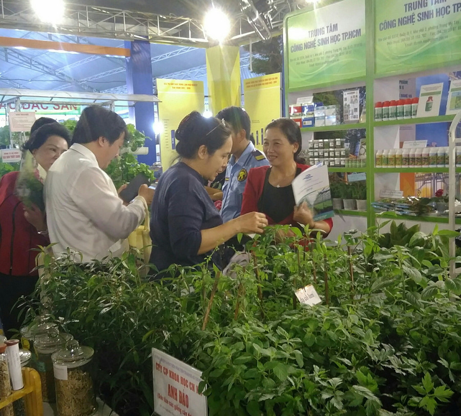 Các đại biểu tham quan các gian hàng trưng bày tại Hội chợ