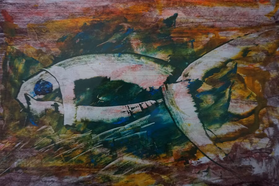 Nhà thơ Dương Kiều Minh đã lặng lẽ nhặt và đem những bức tranh của nhà văn Nguyễn Quang Thiều về giữ cẩn thận.