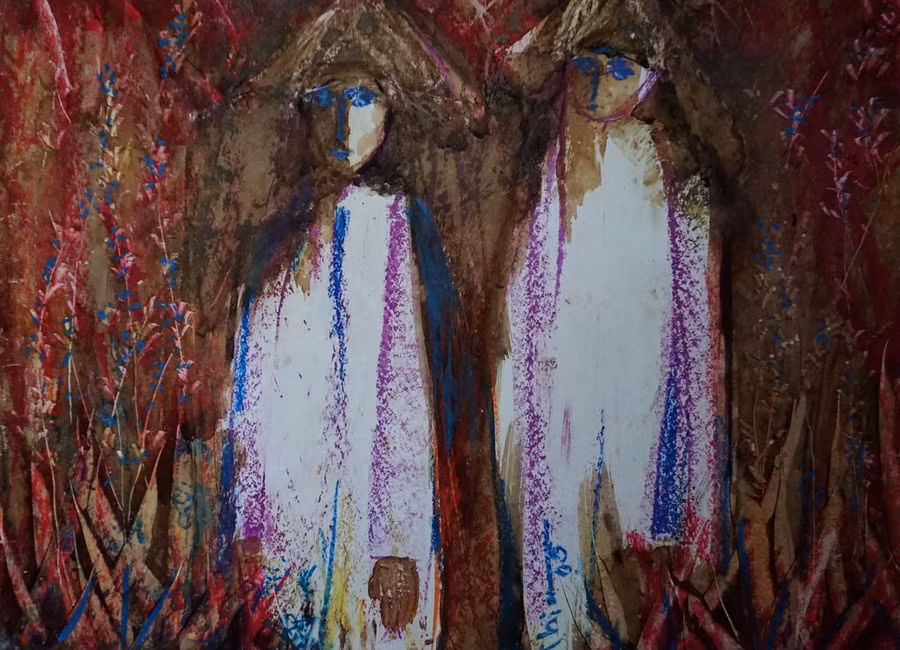 Một trong những bức mà nhà văn Nguyễn Quang Thiều đã vẽ rồi vứt đi.