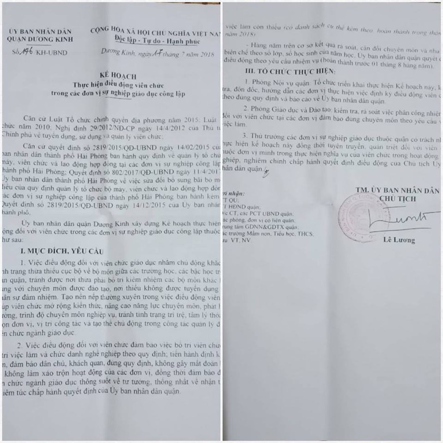 Kế hoạch điều động giáo viên tiếng Anh bậc Trung học cơ sở sang Tiểu học của quận Dương Kinh Kế hoạch điều động giáo viên tiếng Anh bậc Trung học cơ sở sang Tiểu học của quận Dương Kinh