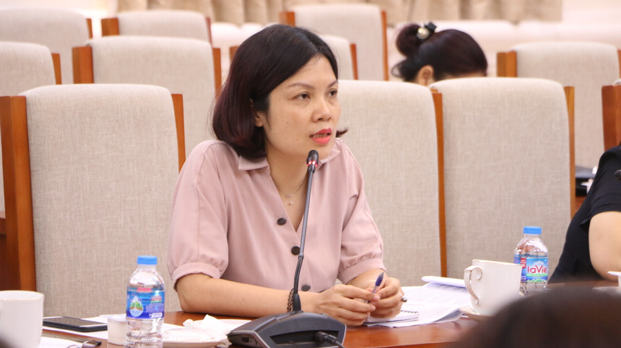 Bà Vũ Thị Quỳnh Hương - Cục Bảo trợ xã hội (Bộ Lao động, Thương binh và Xã hội) nêu ý kiến tại tọa đàm. Bà Vũ Thị Quỳnh Hương - Cục Bảo trợ xã hội (Bộ Lao động, Thương binh và Xã hội) nêu ý kiến tại tọa đàm.
