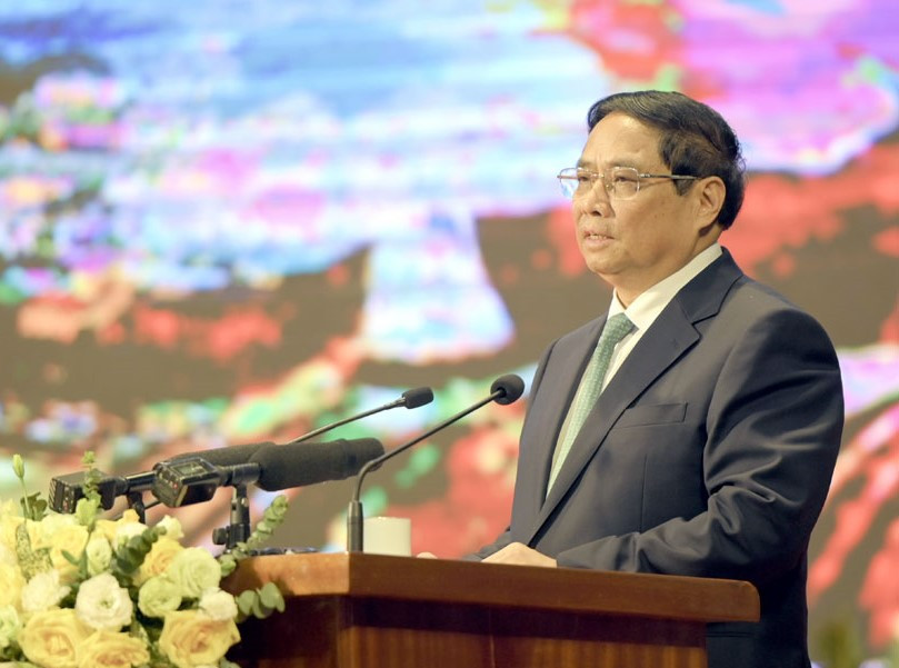 Thủ tướng Phạm Minh Chính phát biểu tại buổi gặp mặt.