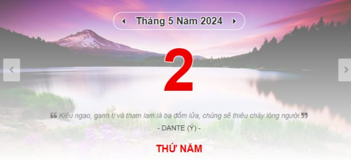 Lịch âm hôm nay - Xem lịch âm ngày 2/5