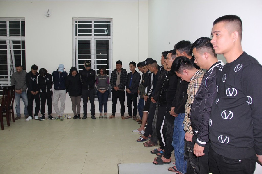 Các đối tượng trong chuyên án bị công an bắt giữ. Ảnh: CANA.