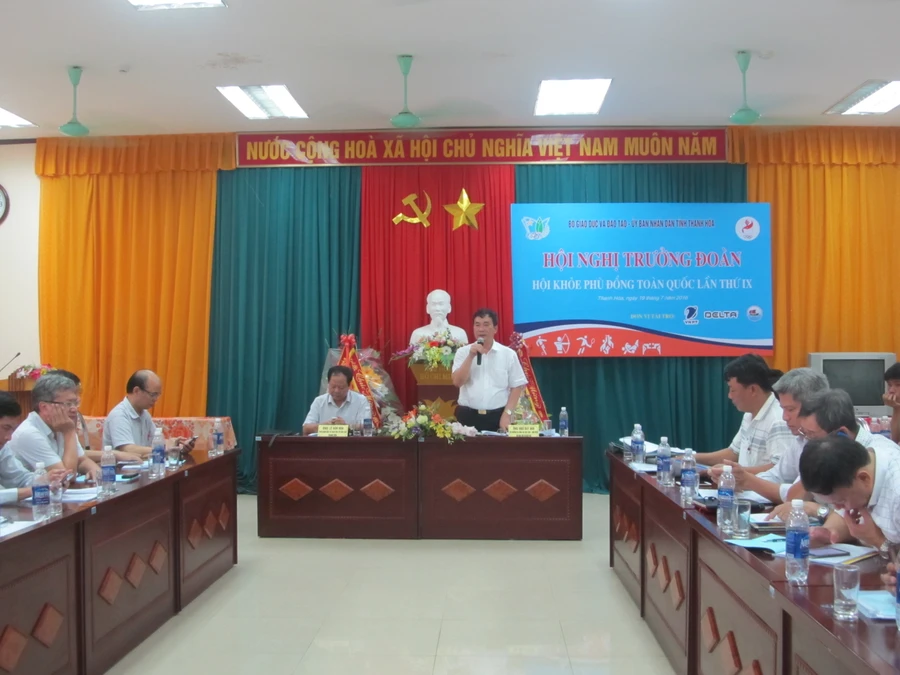 Hội nghị Trưởng đoàn Hội khỏe Phù Đổng (HKPĐ) toàn quốc lần thứ IX, sáng 19/7. Ảnh: Nguyễn Quỳnh