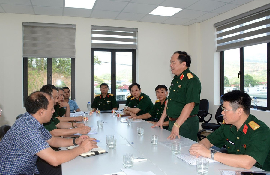 Thiếu tướng Đoàn Xuân Bộ, Tổng biên tập Báo Quân đội Nhân dân phát biểu tại buổi nghiệm thu công trình.