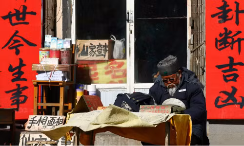 Một quầy bói ở Trung Quốc. Ảnh: AFP.