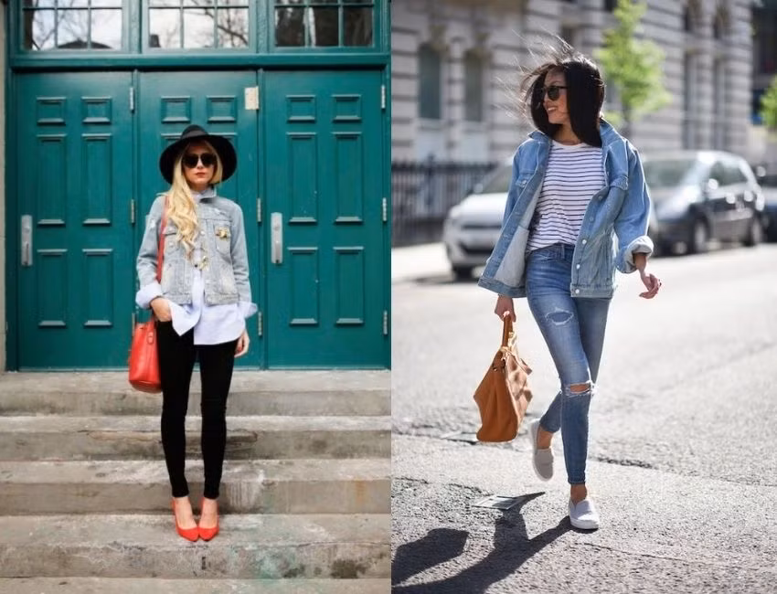 Áo khoác denim mix phụ kiện thời trang đơn giản nhưng có sức ảnh hưởng đến outfit nhiều nhất