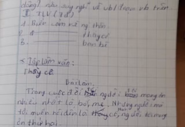 Bài văn viết về cô giáo khiến người đọc cười ra nước mắt.