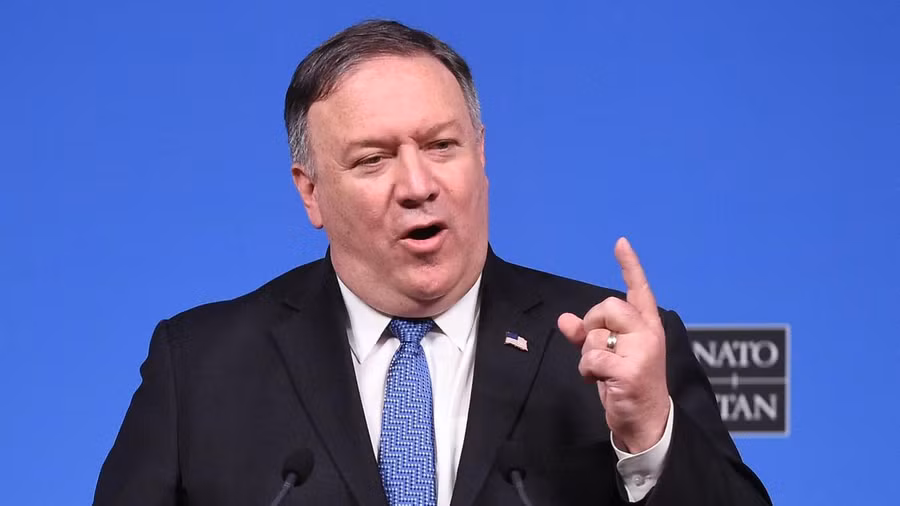 Ngoại trưởng Mỹ Mike Pompeo phát biểu trong một cuộc họp báo sau cuộc họp của các Bộ trưởng Ngoại giao NATO ngày 4/12