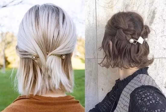 Đây là kiểu tóc đơn giản nhưng cũng rất duyên dáng. Bạn chỉ cần tết một lọn nhỏ rồi dùng một chiếc ghim nhỏ cố định tóc lại là đã có mái tóc tết như ý.
