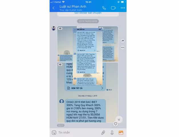 Tin nhắn khuyến mãi của nhà mạng