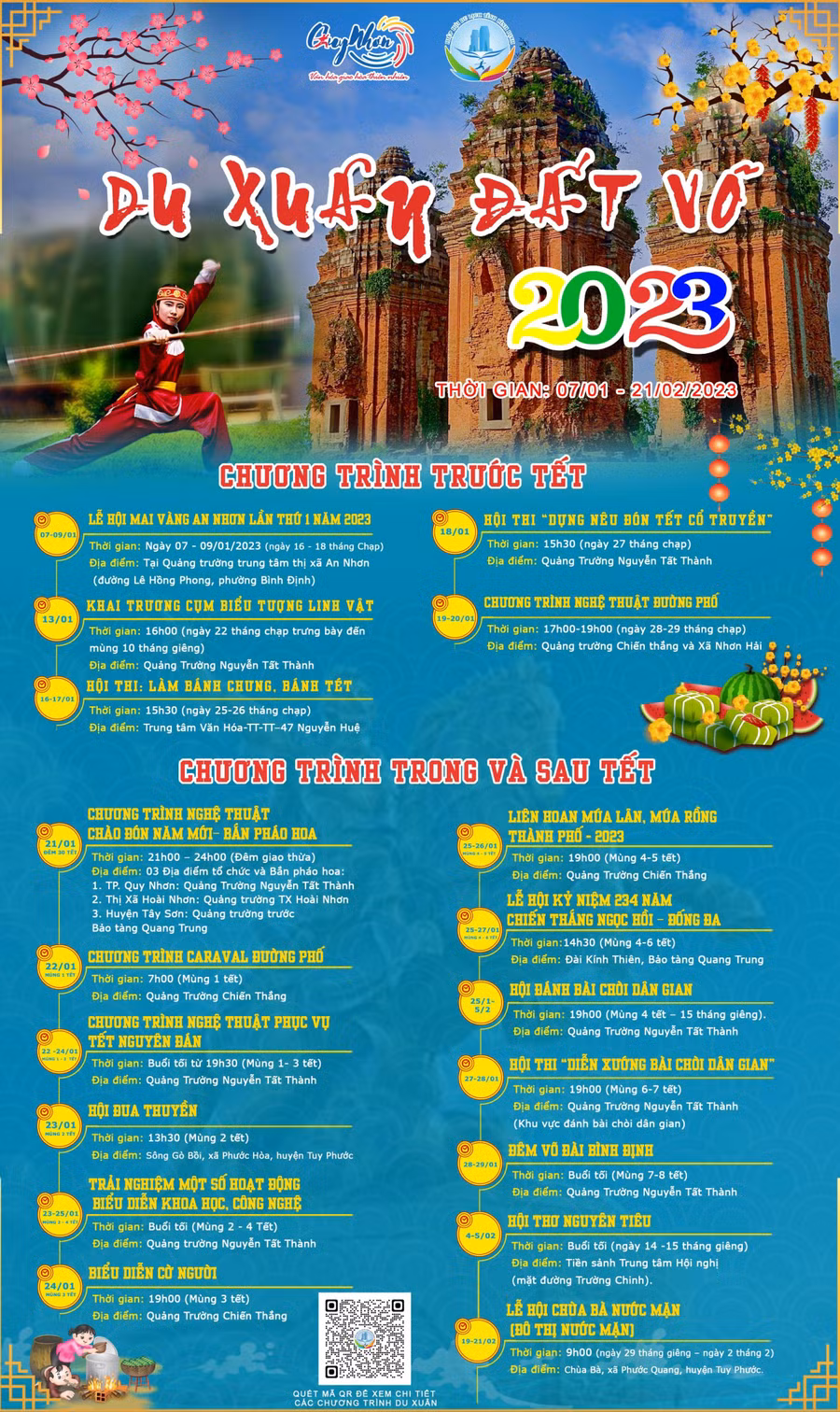 Hiệp hội Du lịch tỉnh Bình Định giới thiệu các chương trình với chủ đề Du Xuân Đất Võ 2023. Hiệp hội Du lịch tỉnh Bình Định giới thiệu các chương trình với chủ đề Du Xuân Đất Võ 2023.