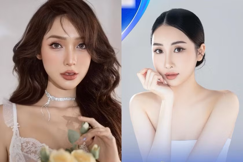 Nhan sắc Mỹm Trần và thí sinh Nguyễn Ngô Nhật Hạ (phải) . Nhan sắc Mỹm Trần và thí sinh Nguyễn Ngô Nhật Hạ (phải) .