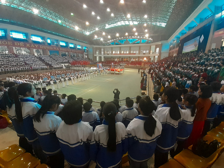 Toàn cảnh lễ khai mạc Hội khỏe phù đổng Tp.Điện Biên Phủ lần thứ XIII