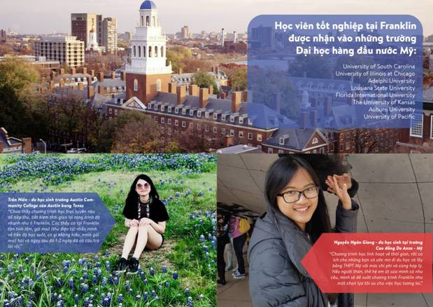 Những hình ảnh và chia sẻ của các học viên tốt nghiệp tại Franklin và đang theo học ĐH tại Mỹ
