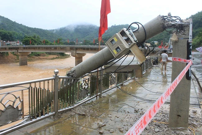 Sông Lò, huyện Quan Sơn, Thanh Hóa, nơi anh Minh bị lũ cuốn trôi.