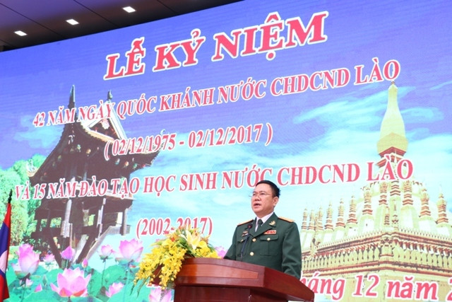 Đại tá, PGS, TS Ma Đức Khải - Phó Chính ủy Học viện Khoa học Quân sự - Bộ Quốc phòng phát biểu