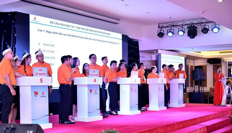Phần thi “Có thể bạn đã biết” với các câu hỏi trắc nghiệm liên quan đến chủ đề Văn hóa Petrovietnam.