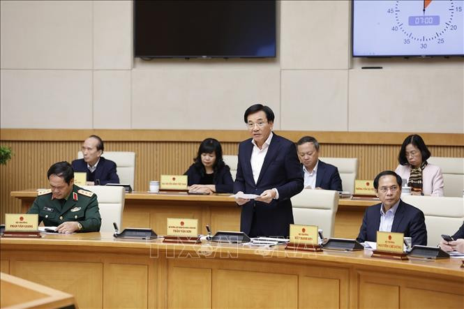 Bộ trưởng, Chủ nhiệm Văn phòng Chính phủ Trần Văn Sơn phát biểu. Ảnh: Dương Giang/TTXVN