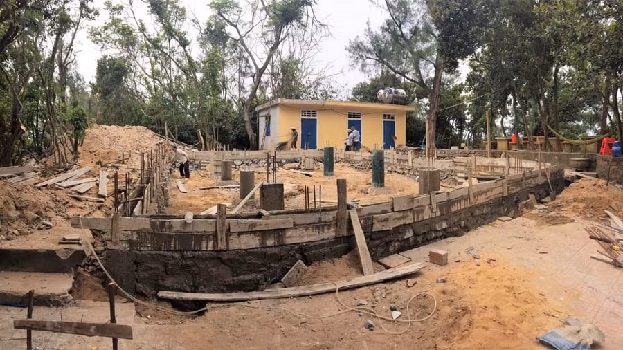 Chùa Quan Âm Tự đã bị phá hoàn toàn và đang xây dựng mới.