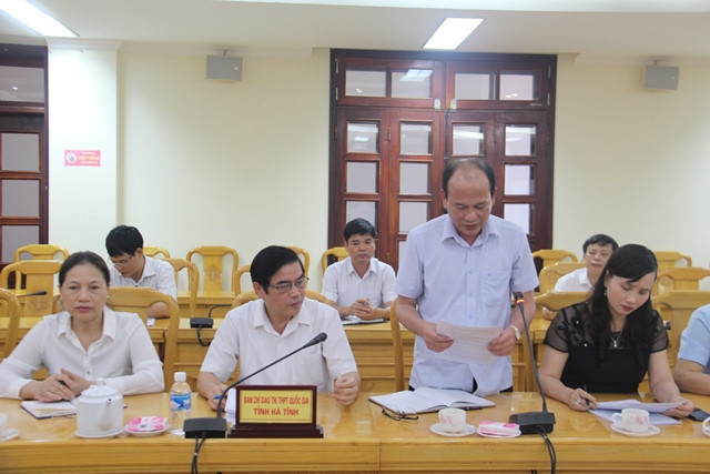 Ông Nguyễn Quốc Anh, Phó giám đốc Sở GD&ĐT phát biểu tại buổi làm việc.