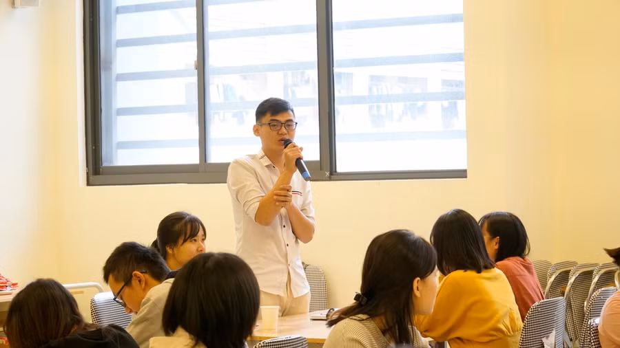 Bạn Ứng Hoàng Anh quyết tâm với những mục tiêu đề ra sau khóa tập huấn.