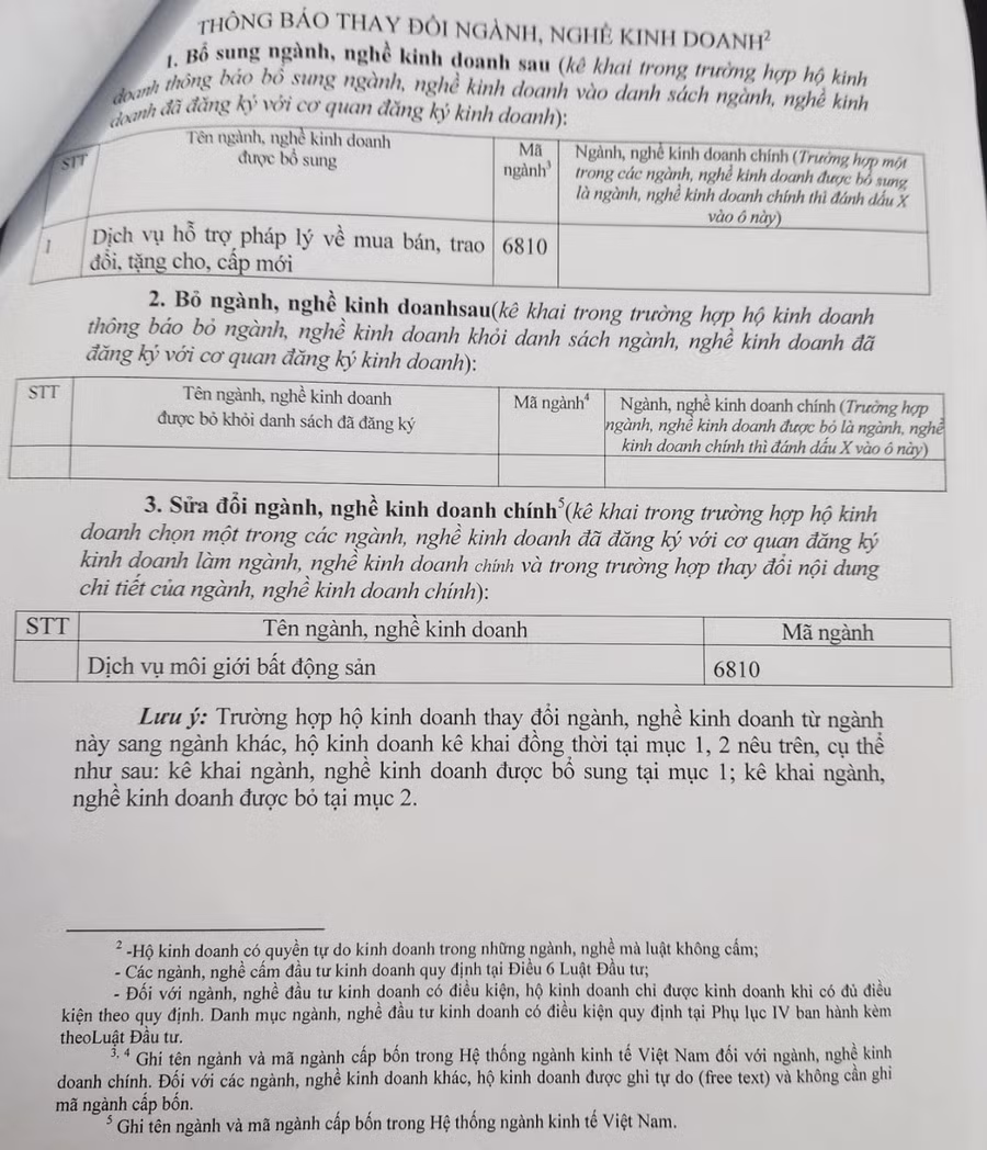 Bà Nguyễn Thị Liên đề nghị bổ sung ngành nghề kinh doanh nhưng không được UBND huyện Hoằng Hoá đồng ý. (Ảnh: NT)