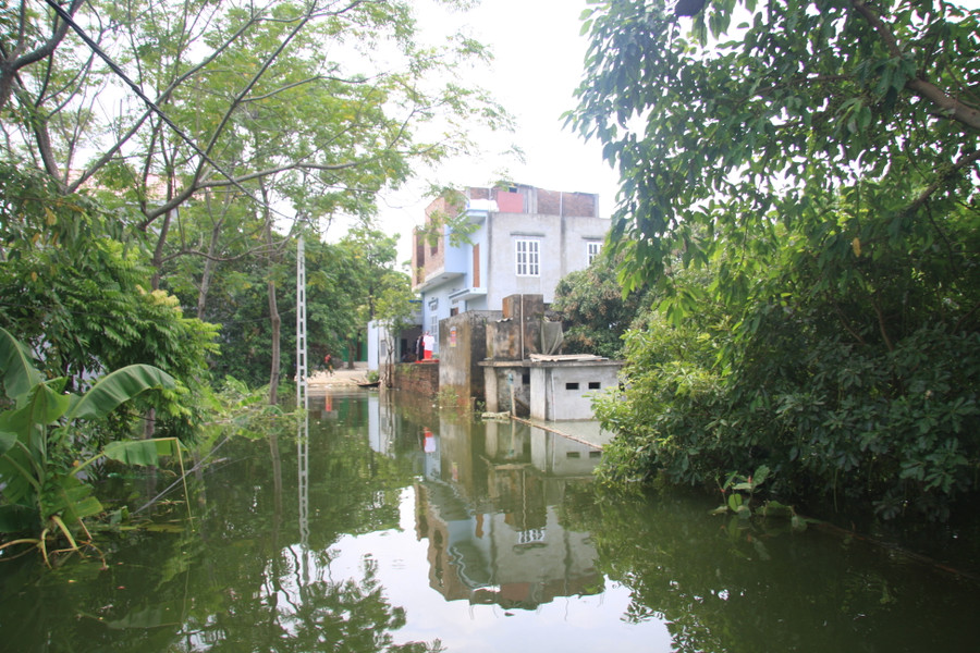 Nhiều khu dân cư bị ngập sâu trong nước Nhiều khu dân cư bị ngập sâu trong nước