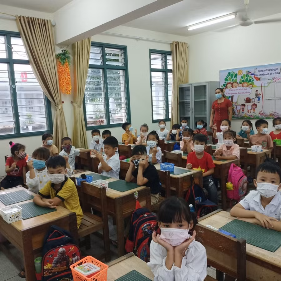 Học sinh trường Tiểu học thị trấn Tam Đường.