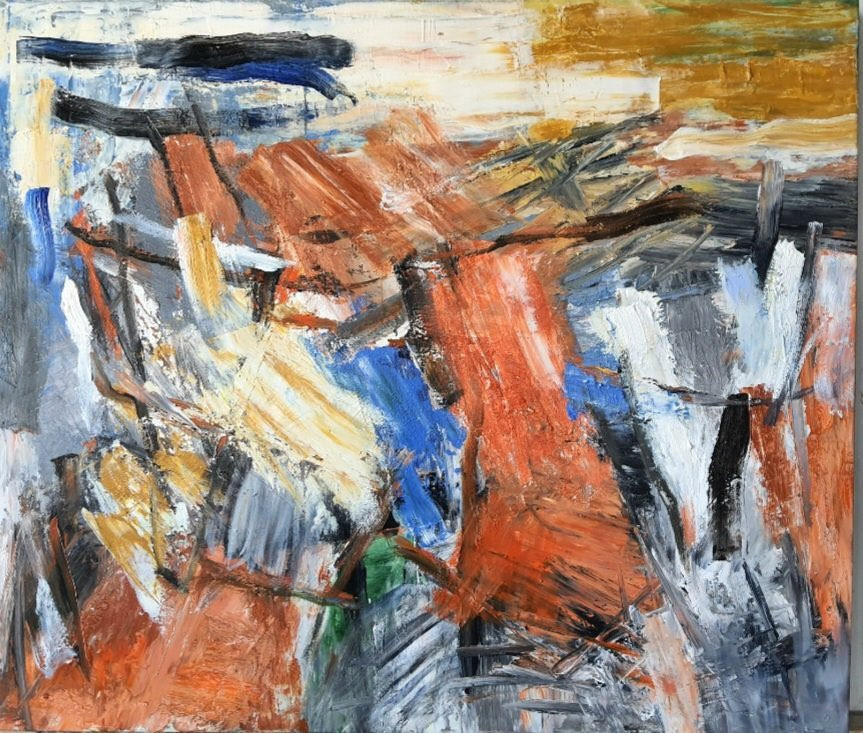 Các tác phẩm của họa sĩ Trần Lưu Mỹ đều mang phong cách trừu tượng.