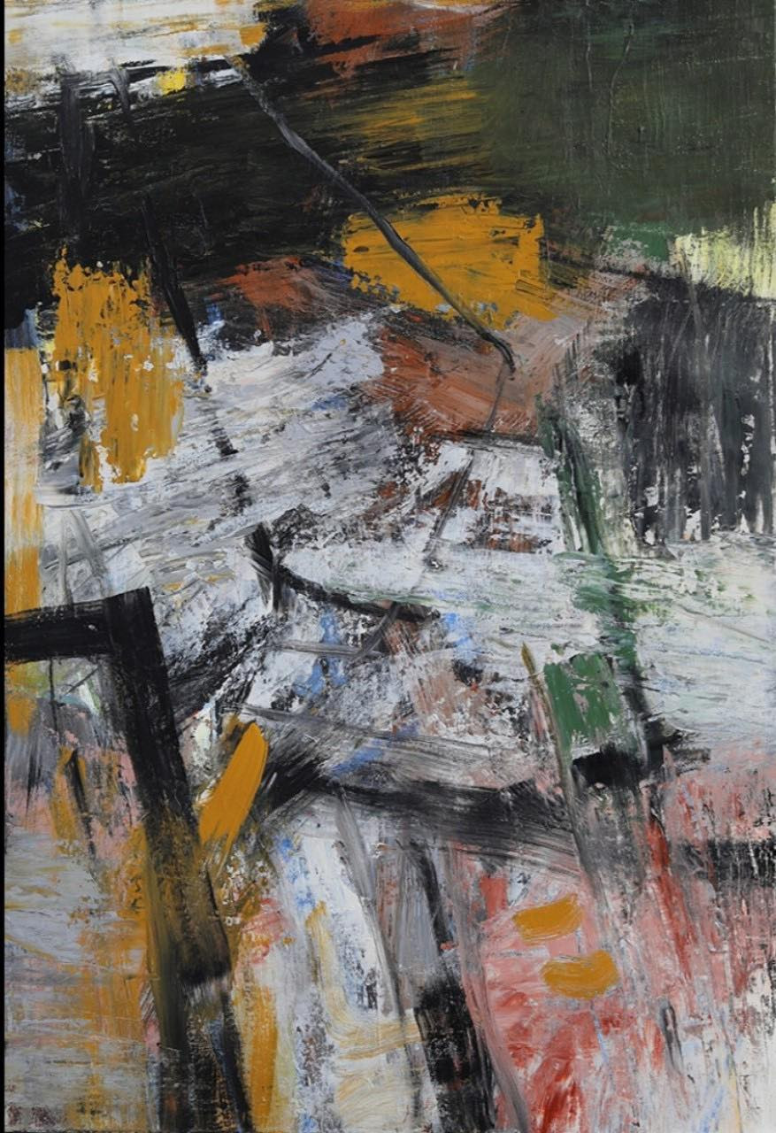 Tác phẩm &apos;Chiều quê&apos; - chất liệu Acrylic trên toan - 88x128 cm – năm 2022.