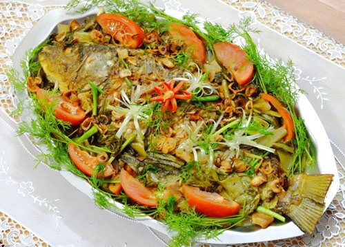 Món ăn, dưa cải chua, cá chép, sườn xào, mực tươi, Món ăn, dưa cải chua, cá chép, sườn xào, mực tươi,