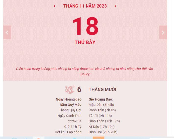 Lịch âm hôm nay - Xem lịch âm ngày 18/11/2023