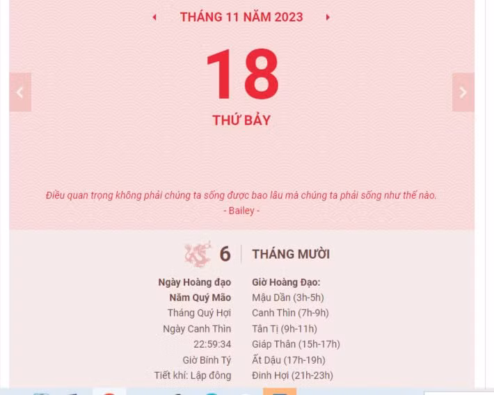 Lịch âm hôm nay - Xem lịch âm ngày 18/11/2023