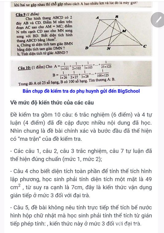 Kết quả bài kiểm tra cuối kỳ khiến nhiều phụ huynh lo lắng về cơ hội đăng ký xét tuyển vào trường THCS chất lượng cao
