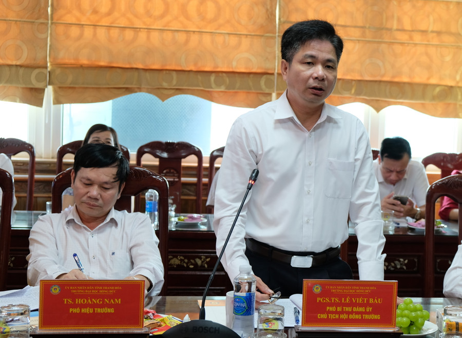 PGS.TS Lê Viết Báu, Chủ tịch Hội đồng Trường Đại học Hồng Đức. (Ảnh: NT).