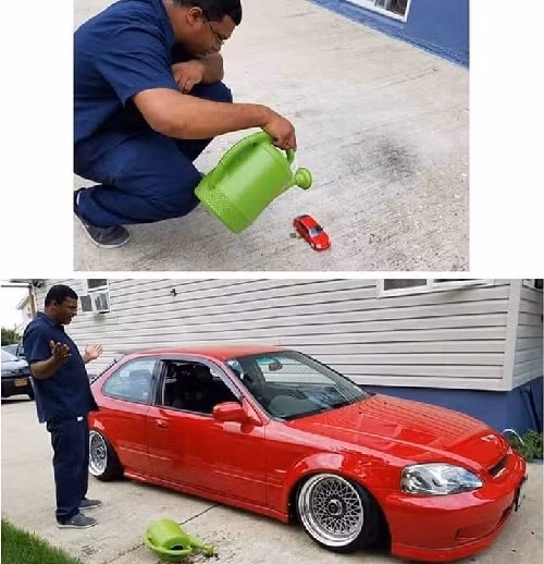 Trồng xe mô hình được xe hơi. Trồng xe mô hình được xe hơi.