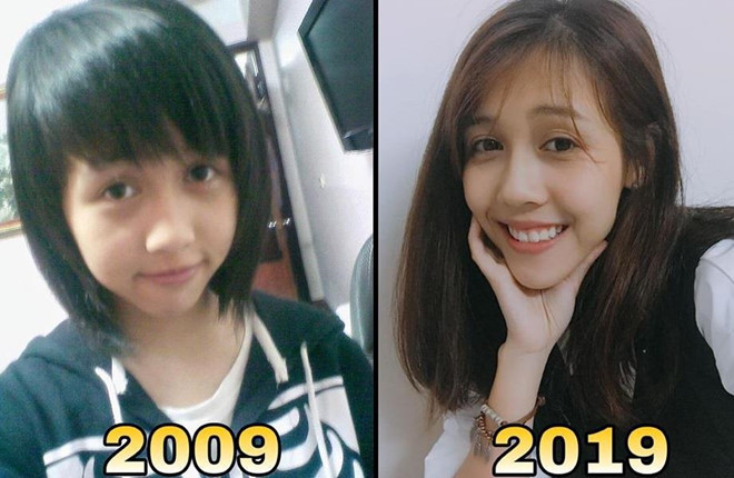 Là vlogger nổi tiếng trên mạng xã hội nhờ loạt video hài hước, Hậu Hoàng (sinh năm 1995) được giới trẻ yêu mến và theo dõi. So với cách đây 10 năm, cô cũng có màn "vịt hóa thiên nga" ấn tượng. 9X từng chia sẻ rằng việc niềng răng đã giúp cô thay đổi về ngoại hình. Nhan sac gay bat ngo cua dan hot girl thoi chua noi tieng hinh anh 4