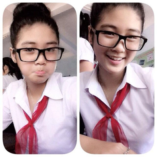 Một cặp kính nhựa cute này có giá khoảng 60-100k. So với việc đầu tư lỉnh kỉnh son phấn thì một em kính trông cũng cute chẳng kém mà lại "kinh tế" hơn nhiều. lam-dep-di-hoc-4-6129-1443003388.jpg