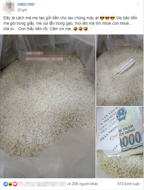 Cách gửi tiền cho con gái của bà mẹ khiến nhiều người thán phục.