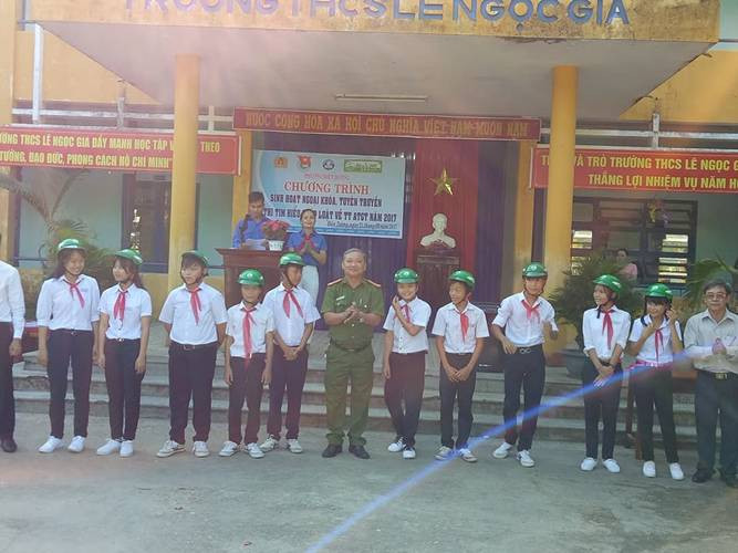 Qua hoạt động trường cũng đã thành lập ban ATGT – đội xung kích của nhà trường. Ảnh: Mỹ Liên