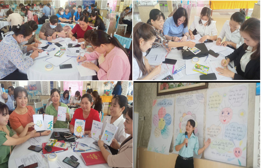 Giáo viên thực hành, chia sẻ tại lớp tập huấn Giáo viên thực hành, chia sẻ tại lớp tập huấn