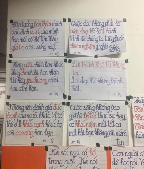 Hàng loạt câu danh ngôn, trích dẫn hay được chú ghi lại.