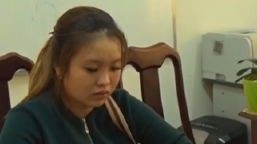 Võ Hồng Đào tại cơ quan điều tra. Ảnh: Công an cung cấp.