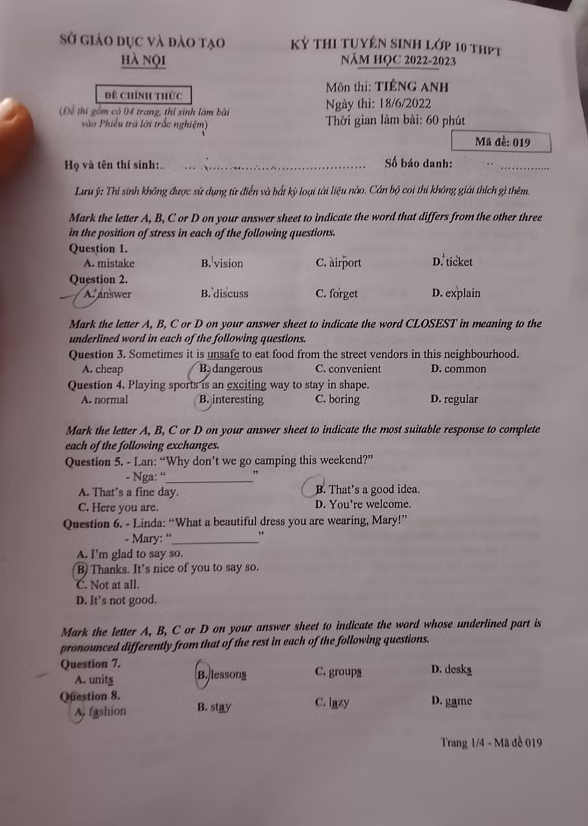Thi vào lớp 10 Hà Nội: Dự báo có nhiều điểm cao môn Tiếng Anh ảnh 1