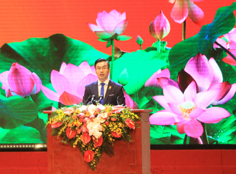 Anh Nhất Linh phát biểu tại Lễ kỷ niệm. Ảnh: Bình Thanh.